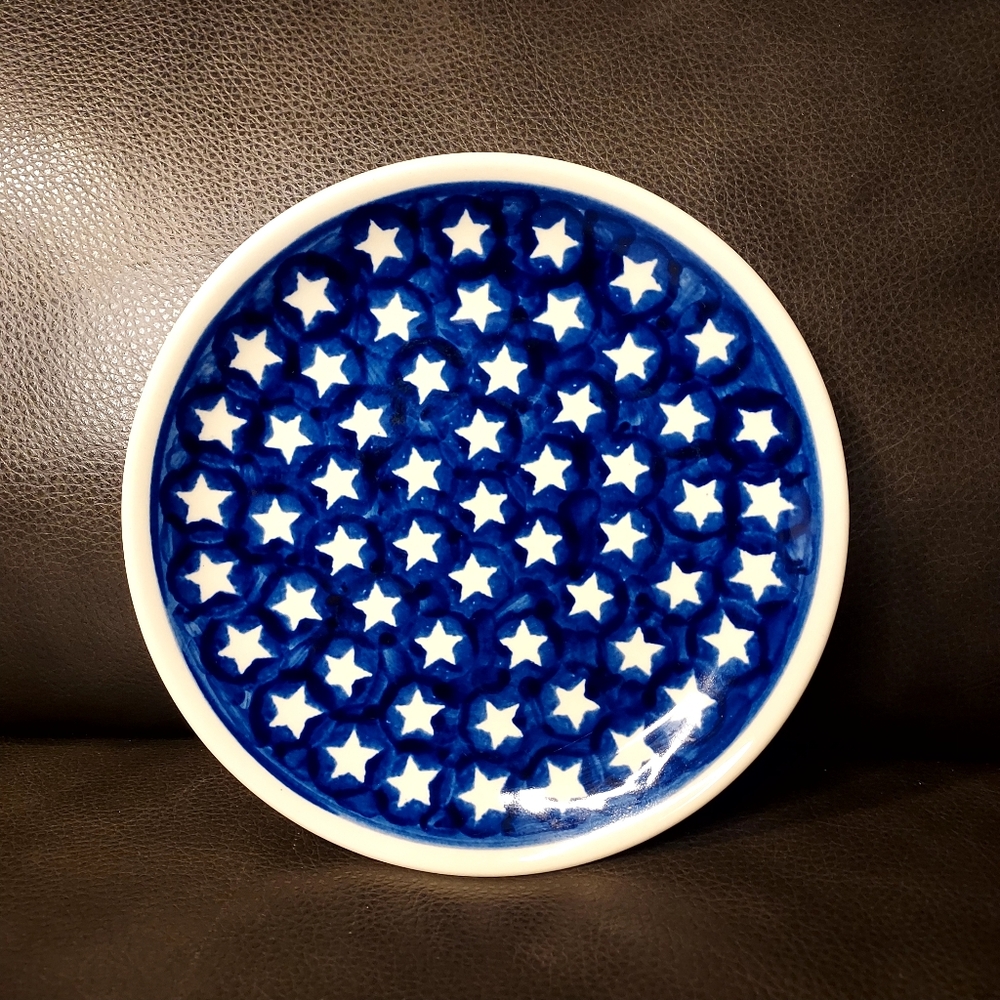 BOLESLAWIEC Poland Star Pattern Plate